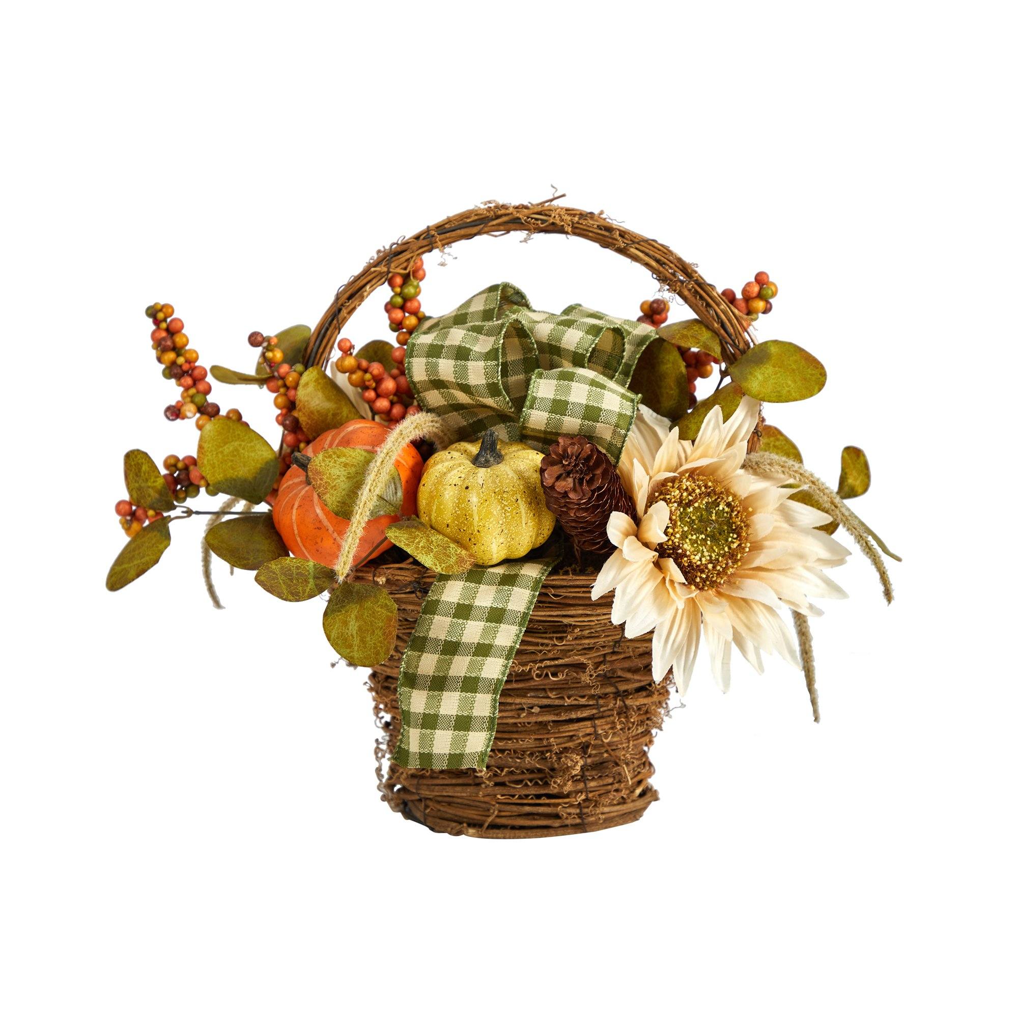 Milli Arts – 16” Fall Pumpkin and Berry Arrangement - Milli Arts