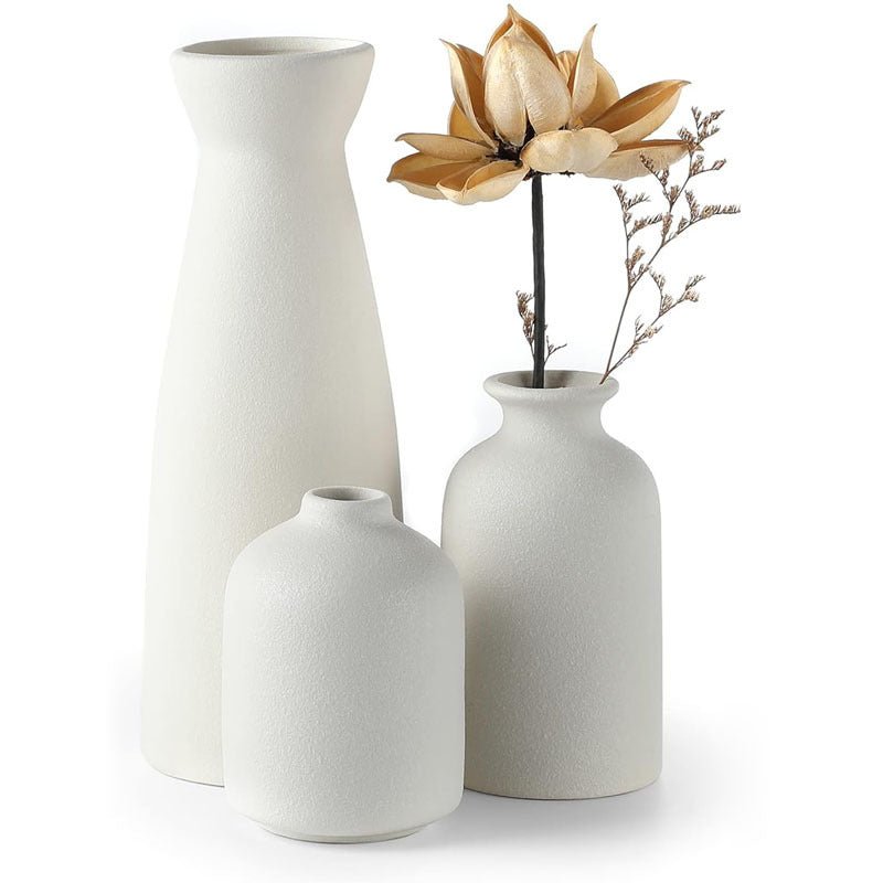 Milli Arts – 3 - Piece Stylish Home Accent Ceramic Vase Set - Milli Arts