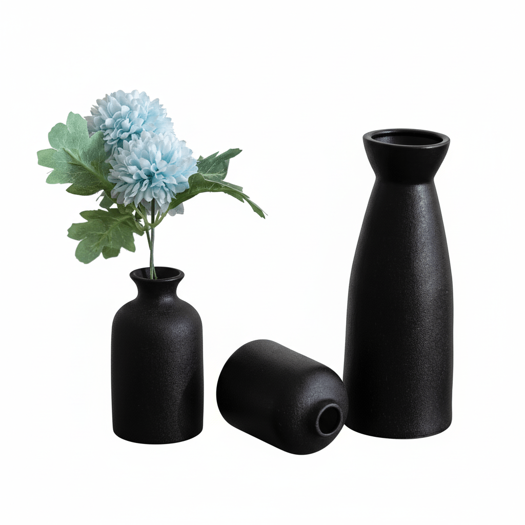 Milli Arts – 3 - Piece Stylish Home Accent Ceramic Vase Set - Milli Arts