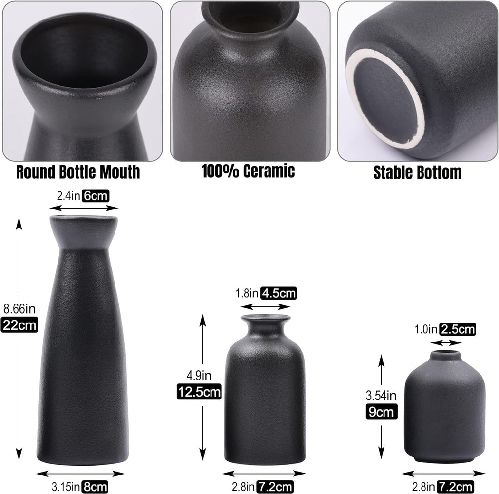 Milli Arts – 3 - Piece Stylish Home Accent Ceramic Vase Set - Milli Arts