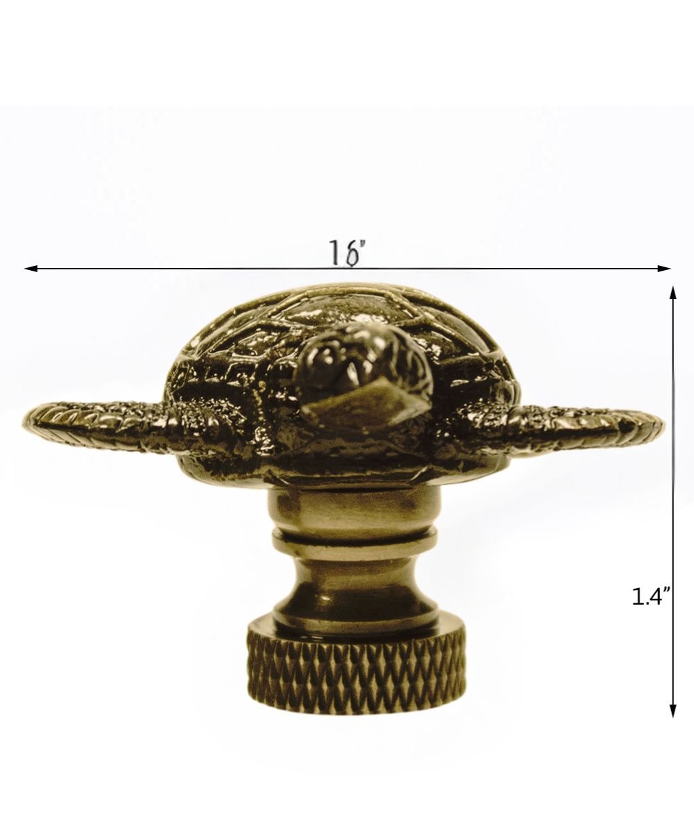 Milli Arts – Antique Brass Sea Turtle Finial - Milli Arts