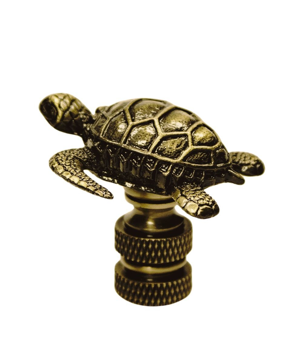 Milli Arts – Antique Brass Sea Turtle Finial - Milli Arts
