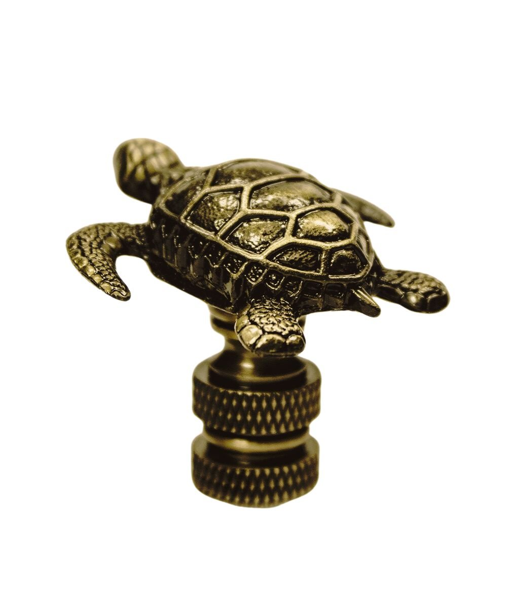 Milli Arts – Antique Brass Sea Turtle Finial - Milli Arts