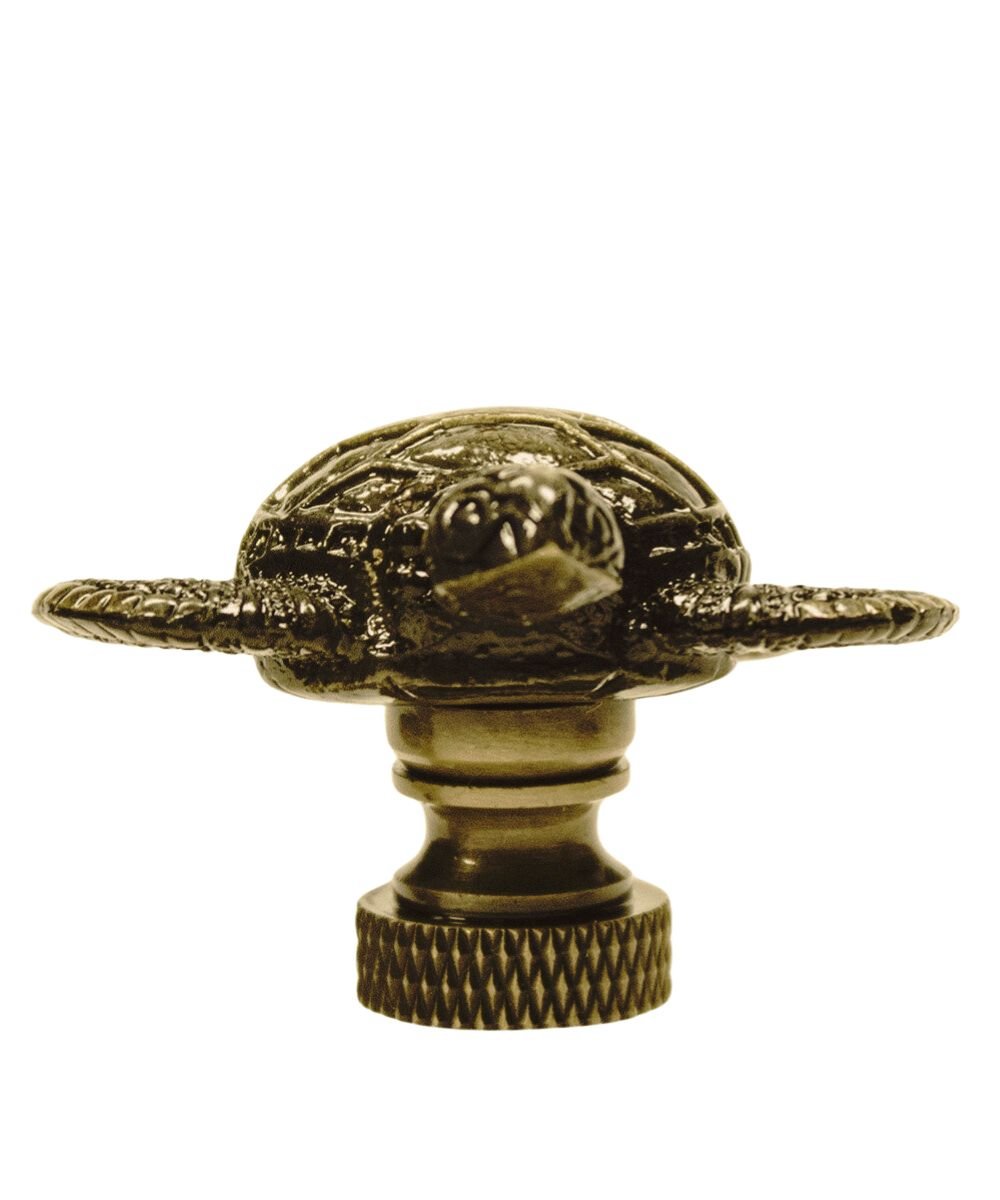 Milli Arts – Antique Brass Sea Turtle Finial - Milli Arts