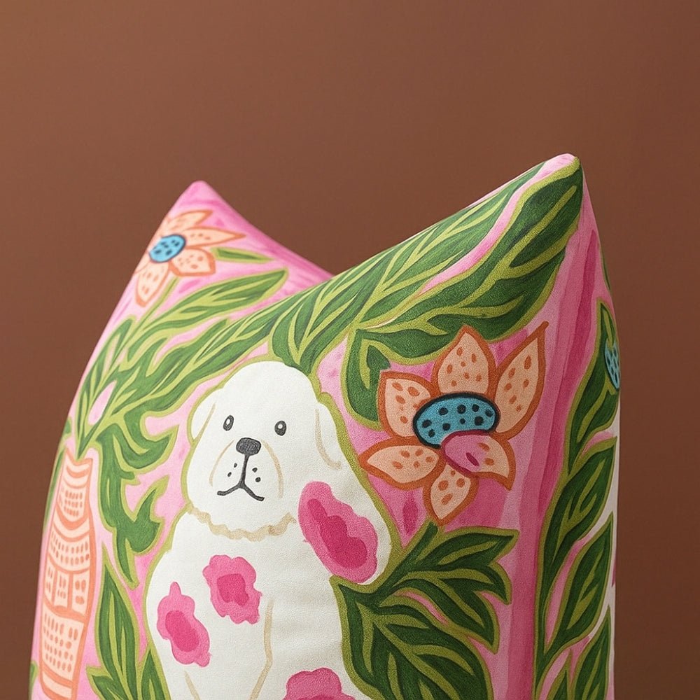 Milli Arts – Elegant Blush Pink Dog Cushion Cover for a Cozy Retreat - Milli Arts