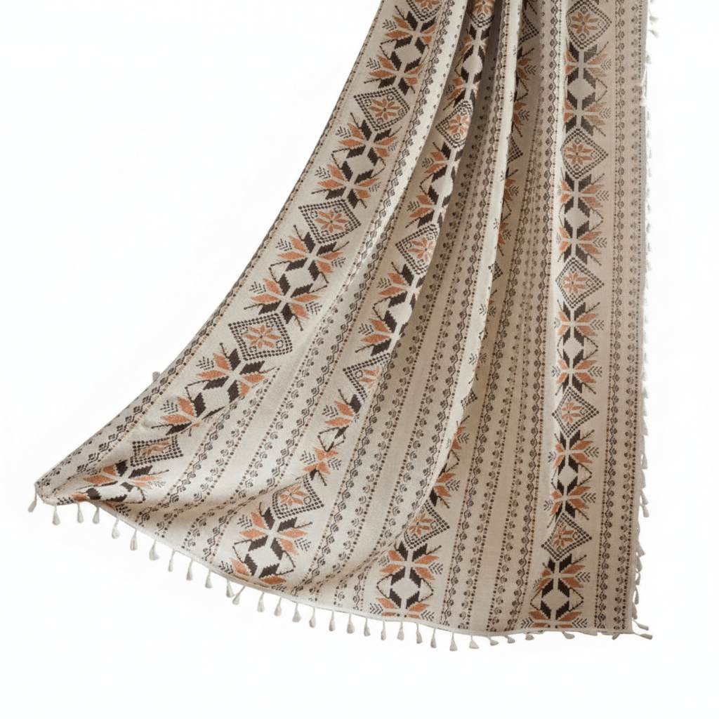 Milli Arts – Elegant Bohemian Geometric Semi - Blackout Drapery for a Serene Ambiance - Milli Arts