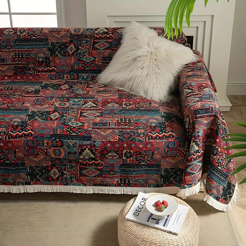 Milli Arts – Elegant Bohemian Sofa Cover in Rich Textures for a Timeless Touch - Milli Arts