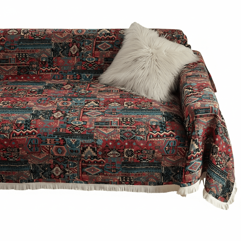 Milli Arts – Elegant Bohemian Sofa Cover in Rich Textures for a Timeless Touch - Milli Arts