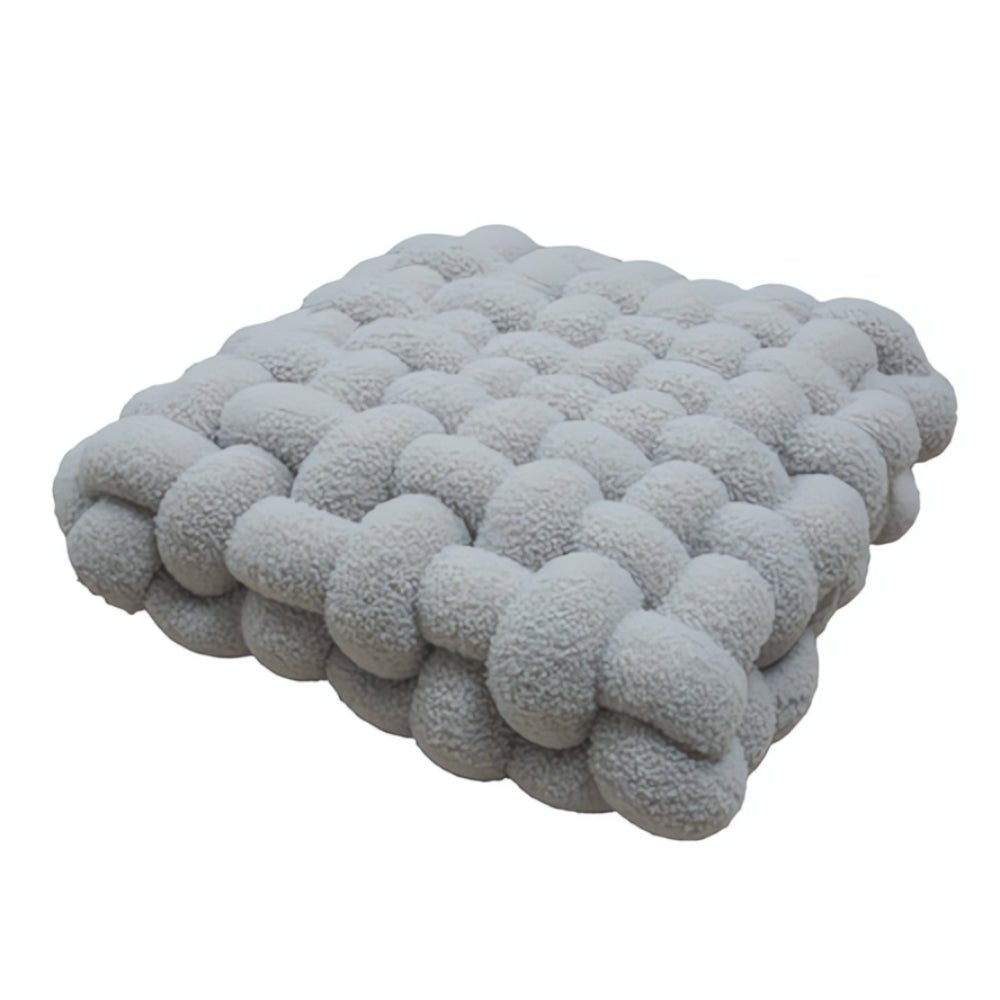 Milli Arts – Elegant Boucle Knot Cushion in Soft Neutrals for a Cozy Retreat - Milli Arts