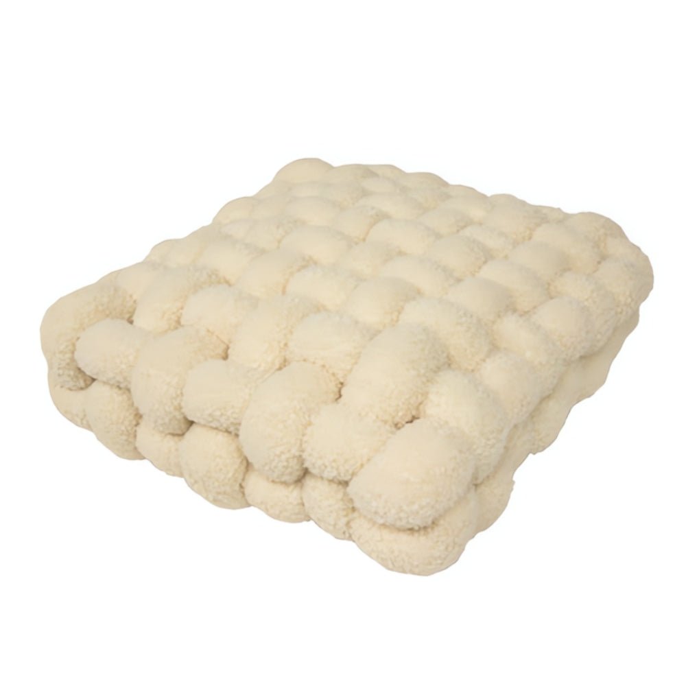 Milli Arts – Elegant Boucle Knot Cushion in Soft Neutrals for a Cozy Retreat - Milli Arts
