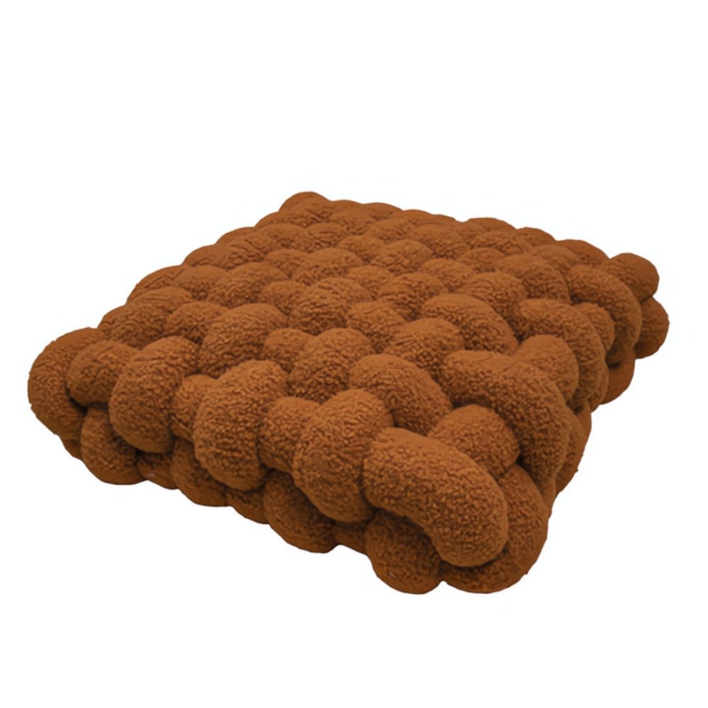 Milli Arts – Elegant Boucle Knot Cushion in Soft Neutrals for a Cozy Retreat - Milli Arts