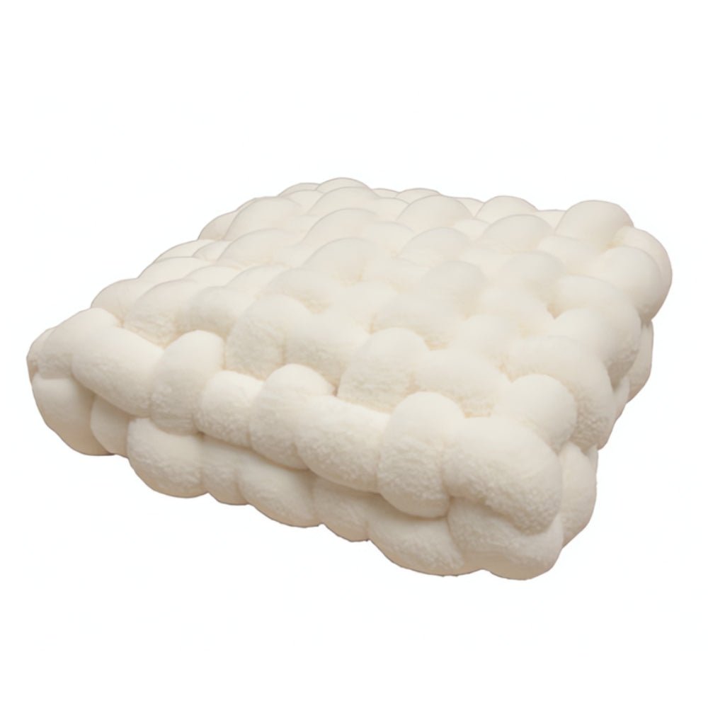 Milli Arts – Elegant Boucle Knot Cushion in Soft Neutrals for a Cozy Retreat - Milli Arts