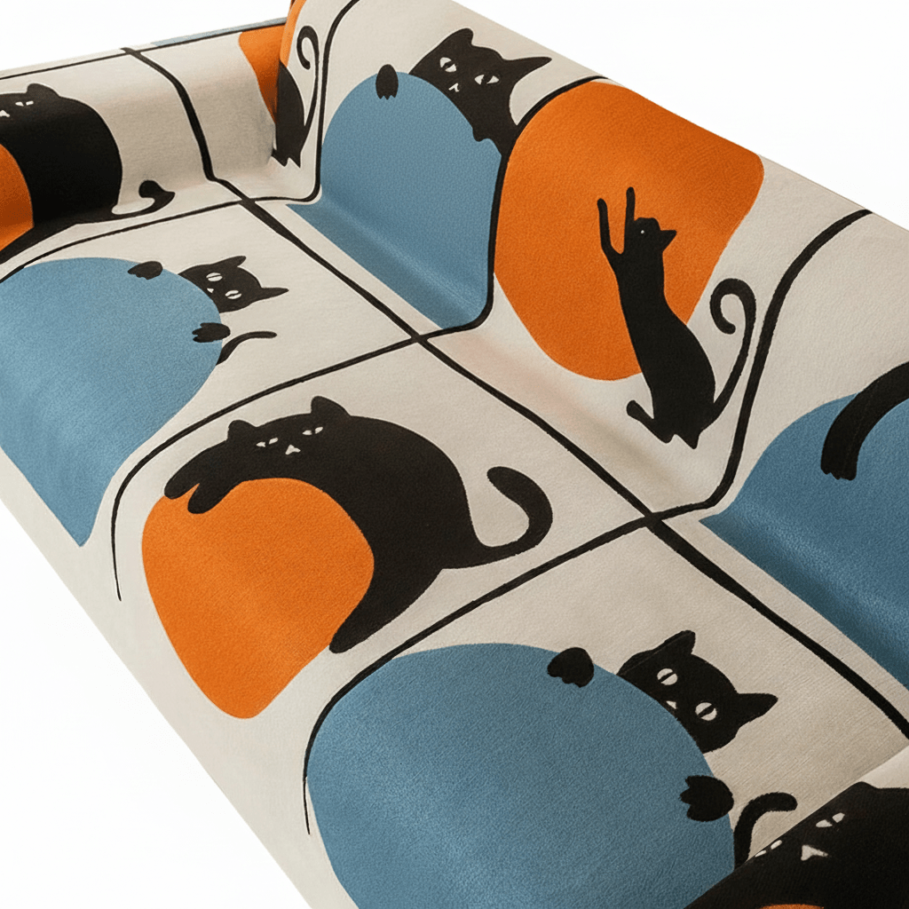 Milli Arts – Elegant Cat - Themed Sofa Cover for Stylish Living Spaces with Timeless Charm - Milli Arts