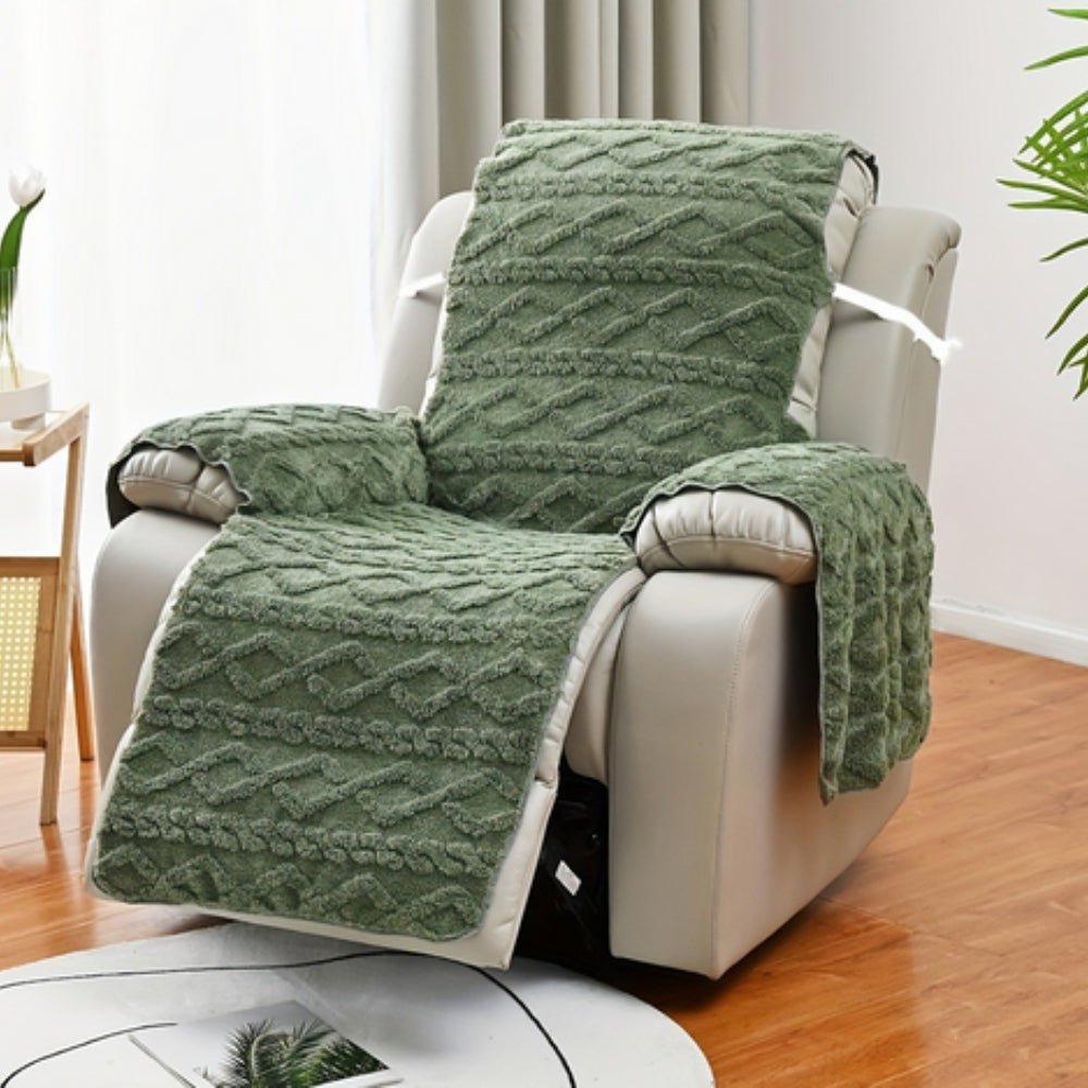 Milli Arts – Elegant Diamond Pattern Recliner Slipcover in Soft Fabric for a Cozy Retreat - Milli Arts