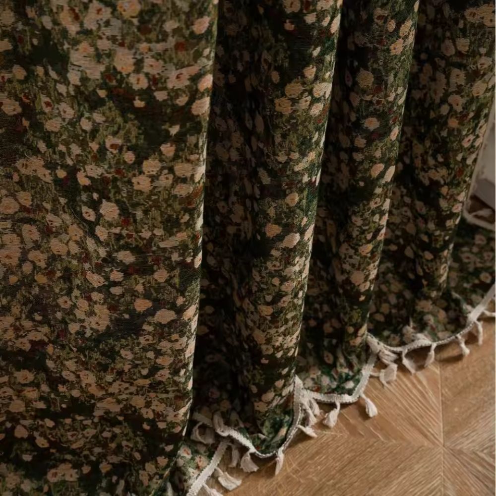 Milli Arts – Elegant Floral Tapestry Curtains in Rich Hues for a Serene Ambiance - Milli Arts
