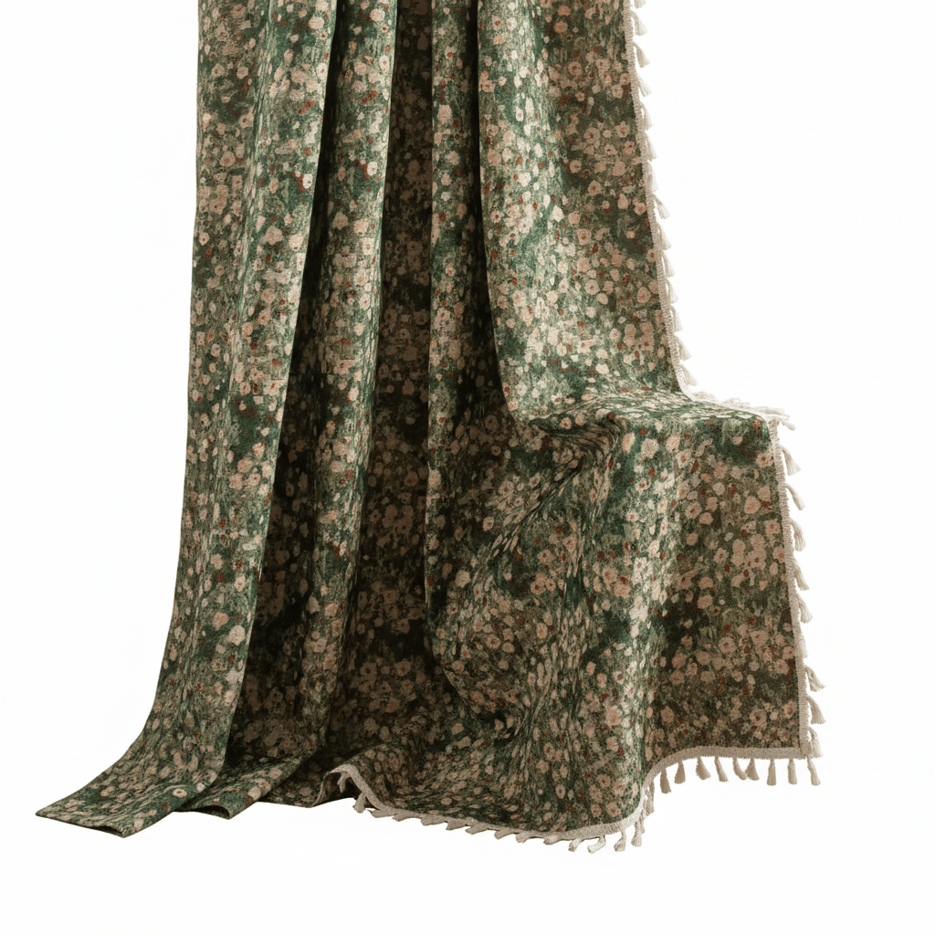 Milli Arts – Elegant Floral Tapestry Curtains in Rich Hues for a Serene Ambiance - Milli Arts