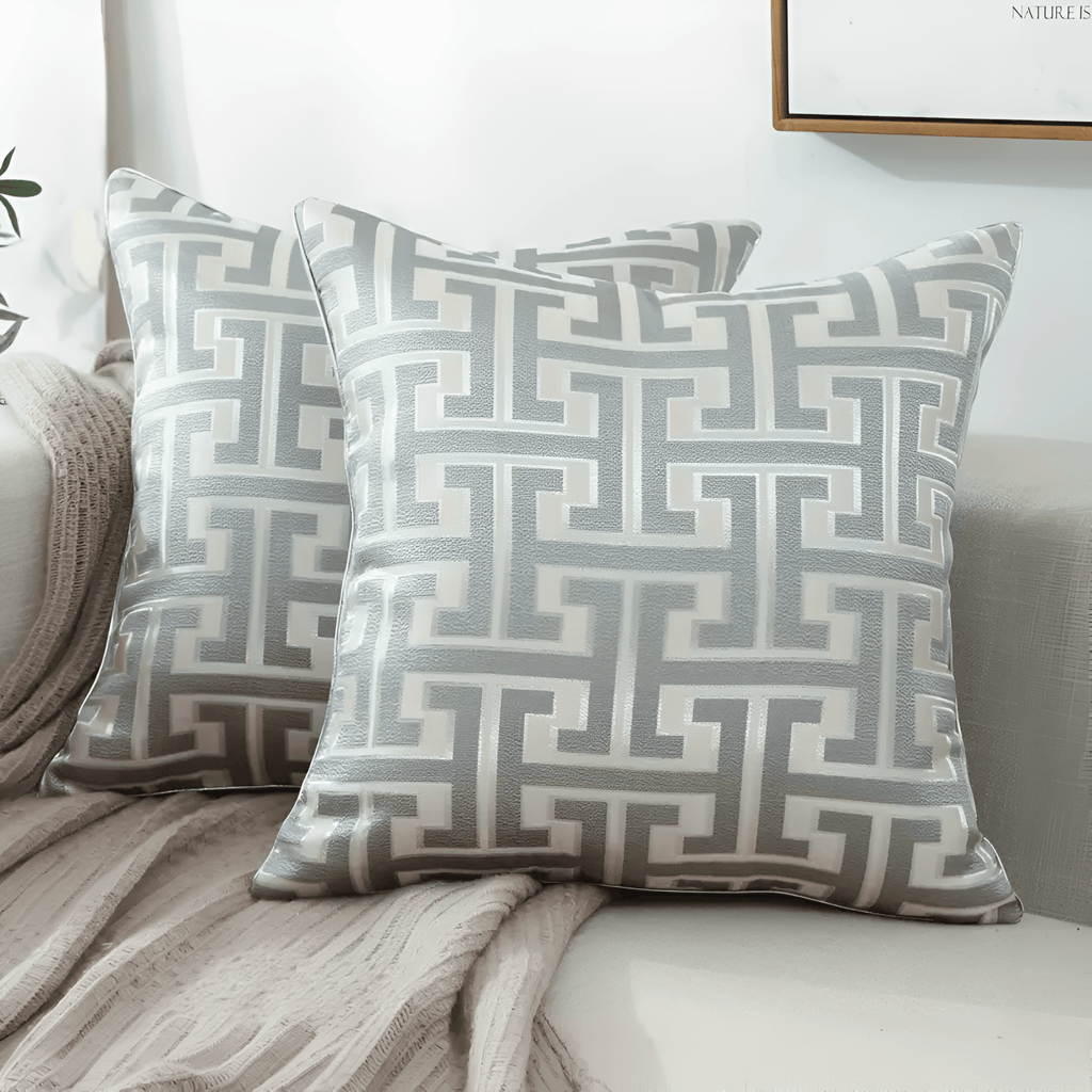 Milli Arts – Elegant Geometric Jacquard Cushion Cover for a Chic Living Space - Milli Arts