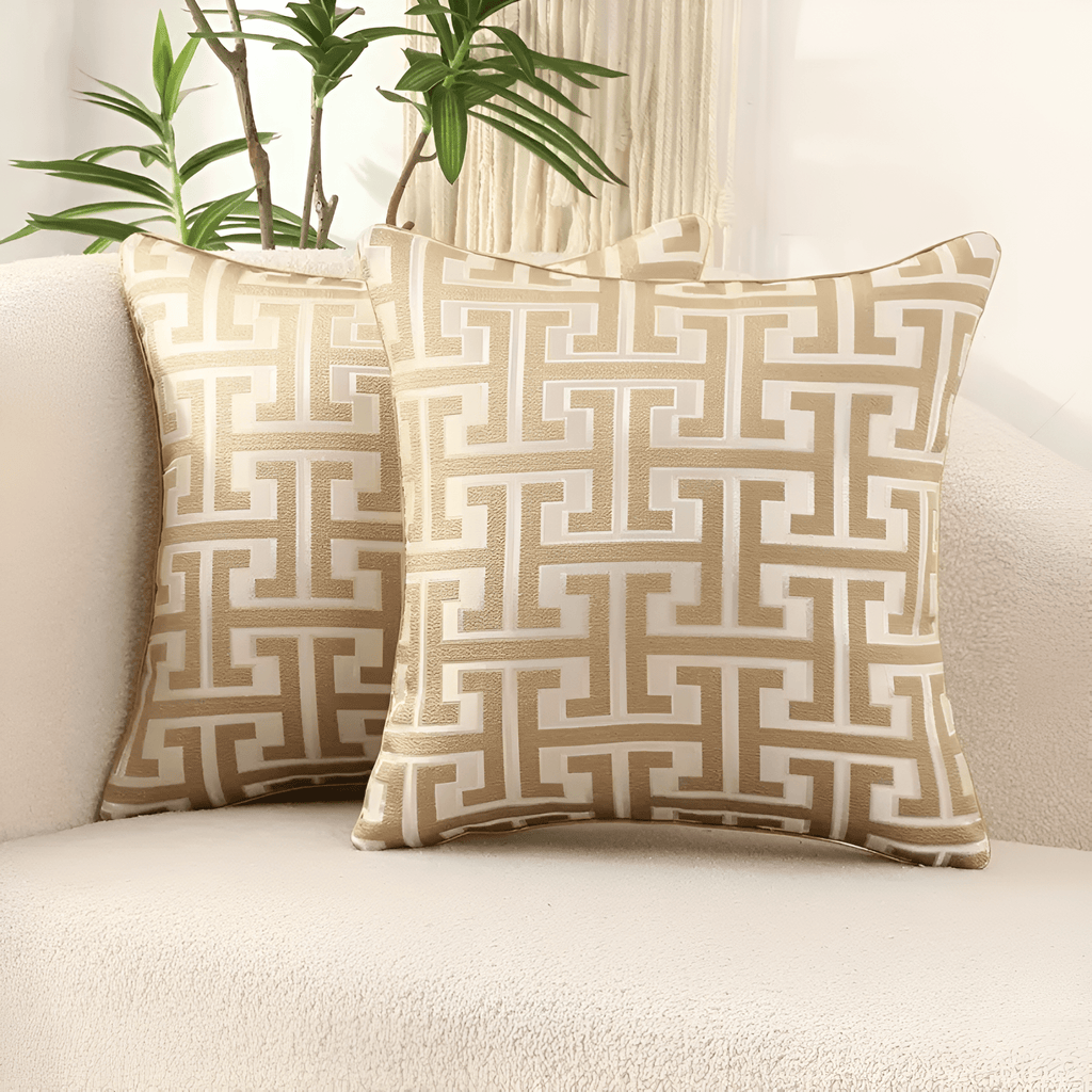 Milli Arts – Elegant Geometric Jacquard Cushion Cover for a Chic Living Space - Milli Arts