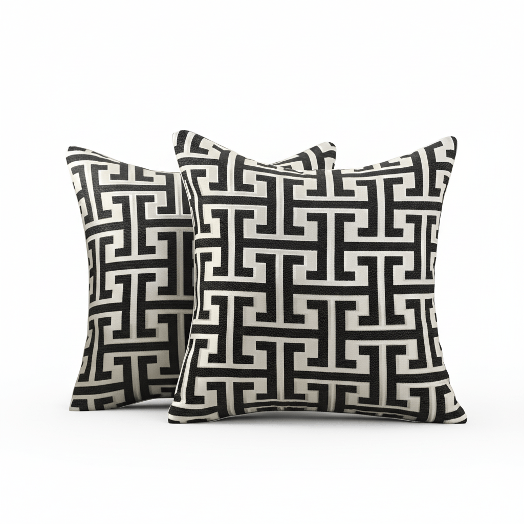 Milli Arts – Elegant Geometric Jacquard Cushion Cover for a Chic Living Space - Milli Arts
