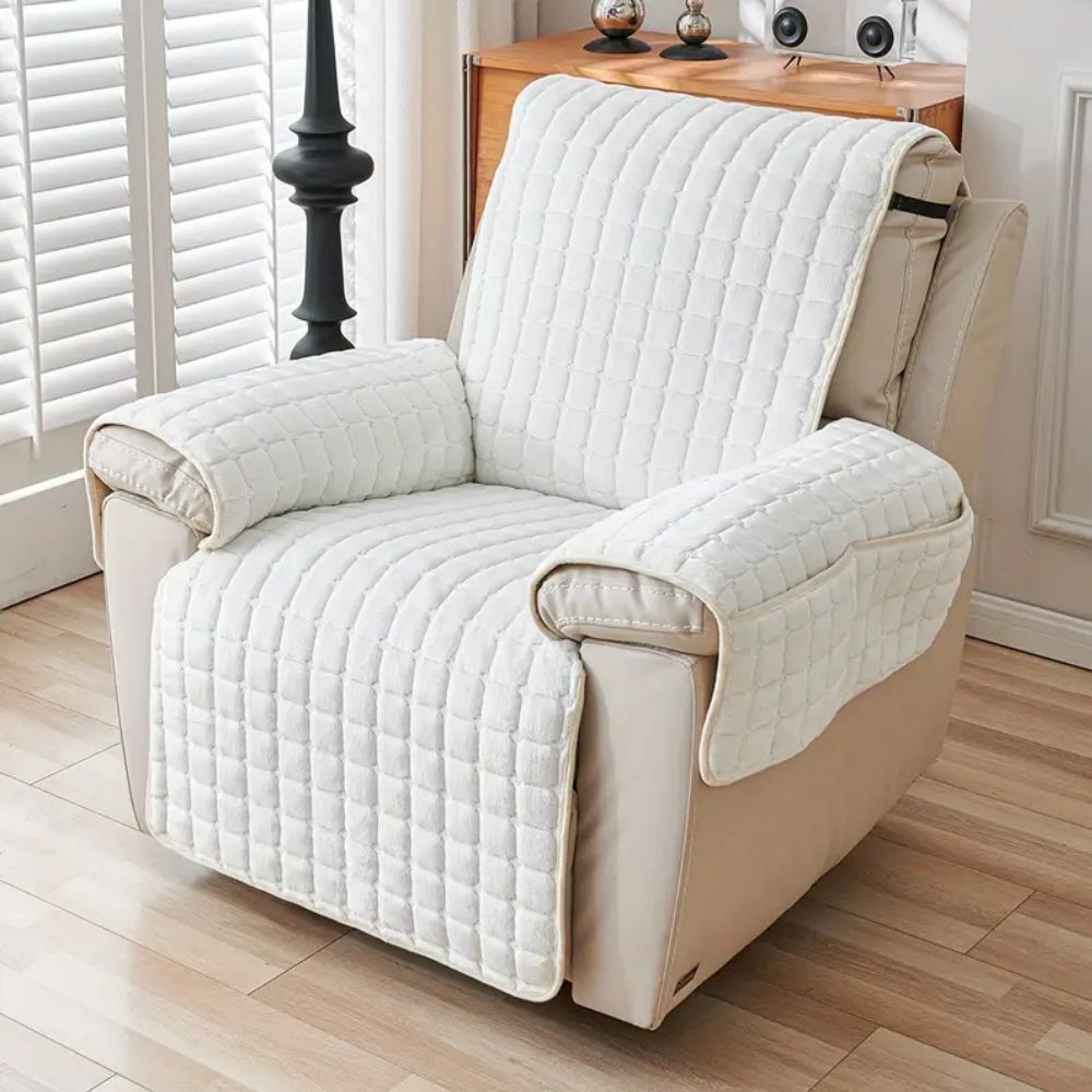 Milli Arts – Elegant Grid Pattern Recliner Cover for a Cozy Retreat - Milli Arts
