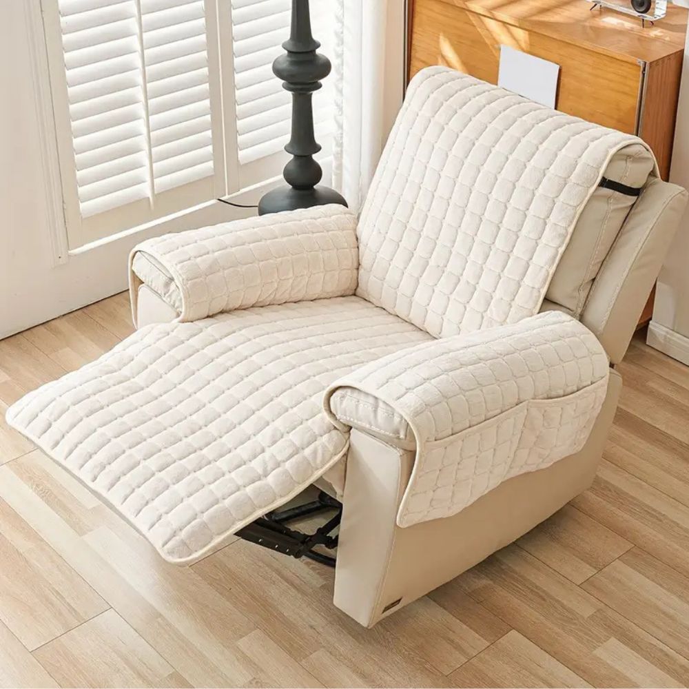 Milli Arts – Elegant Grid Pattern Recliner Cover for a Cozy Retreat - Milli Arts