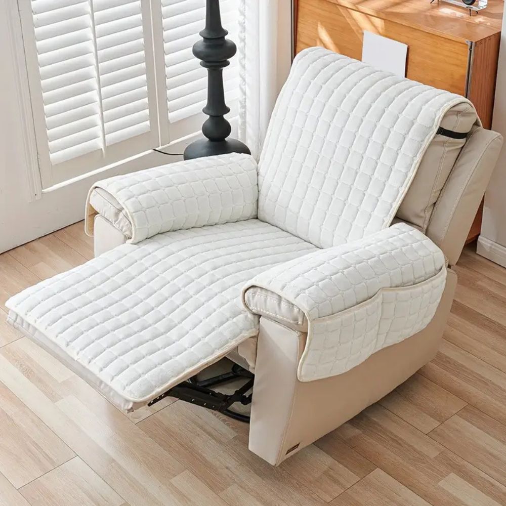 Milli Arts – Elegant Grid Pattern Recliner Cover for a Cozy Retreat - Milli Arts