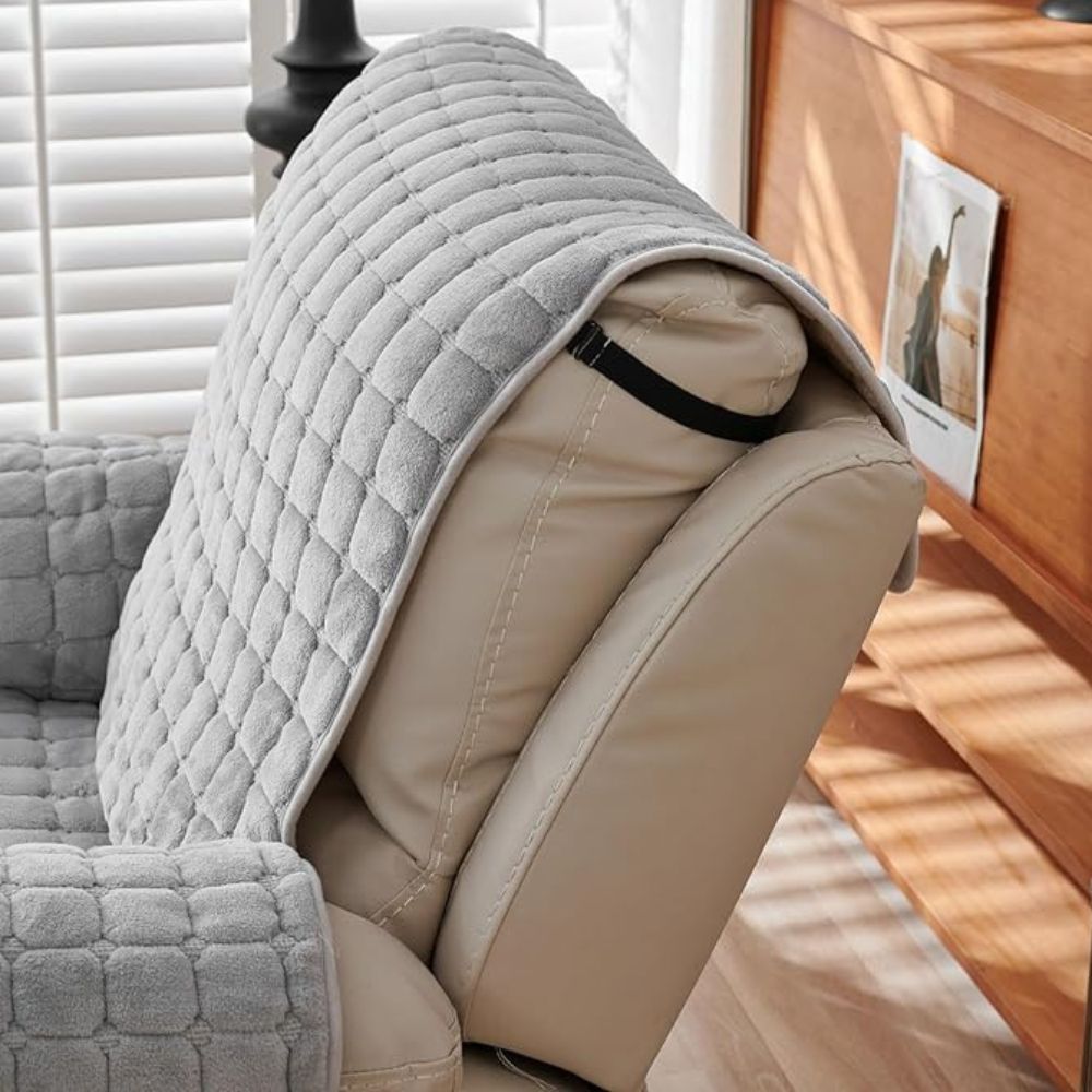 Milli Arts – Elegant Grid Pattern Recliner Cover for a Cozy Retreat - Milli Arts