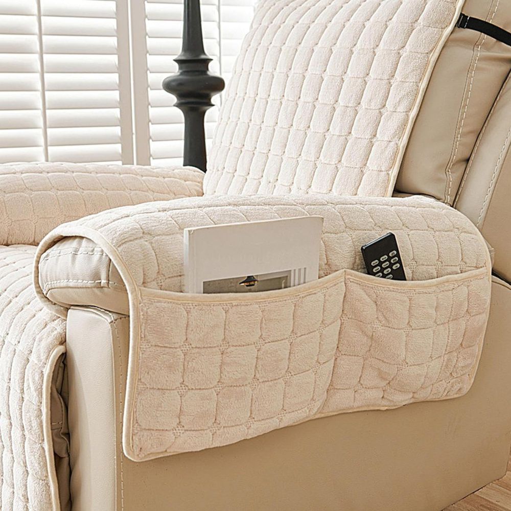 Milli Arts – Elegant Grid Pattern Recliner Cover for a Cozy Retreat - Milli Arts