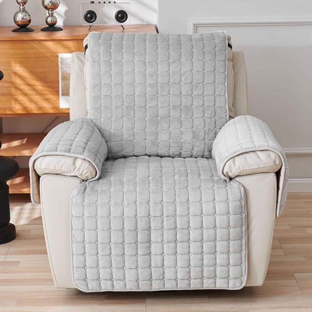 Milli Arts – Elegant Grid Pattern Recliner Cover for a Cozy Retreat - Milli Arts
