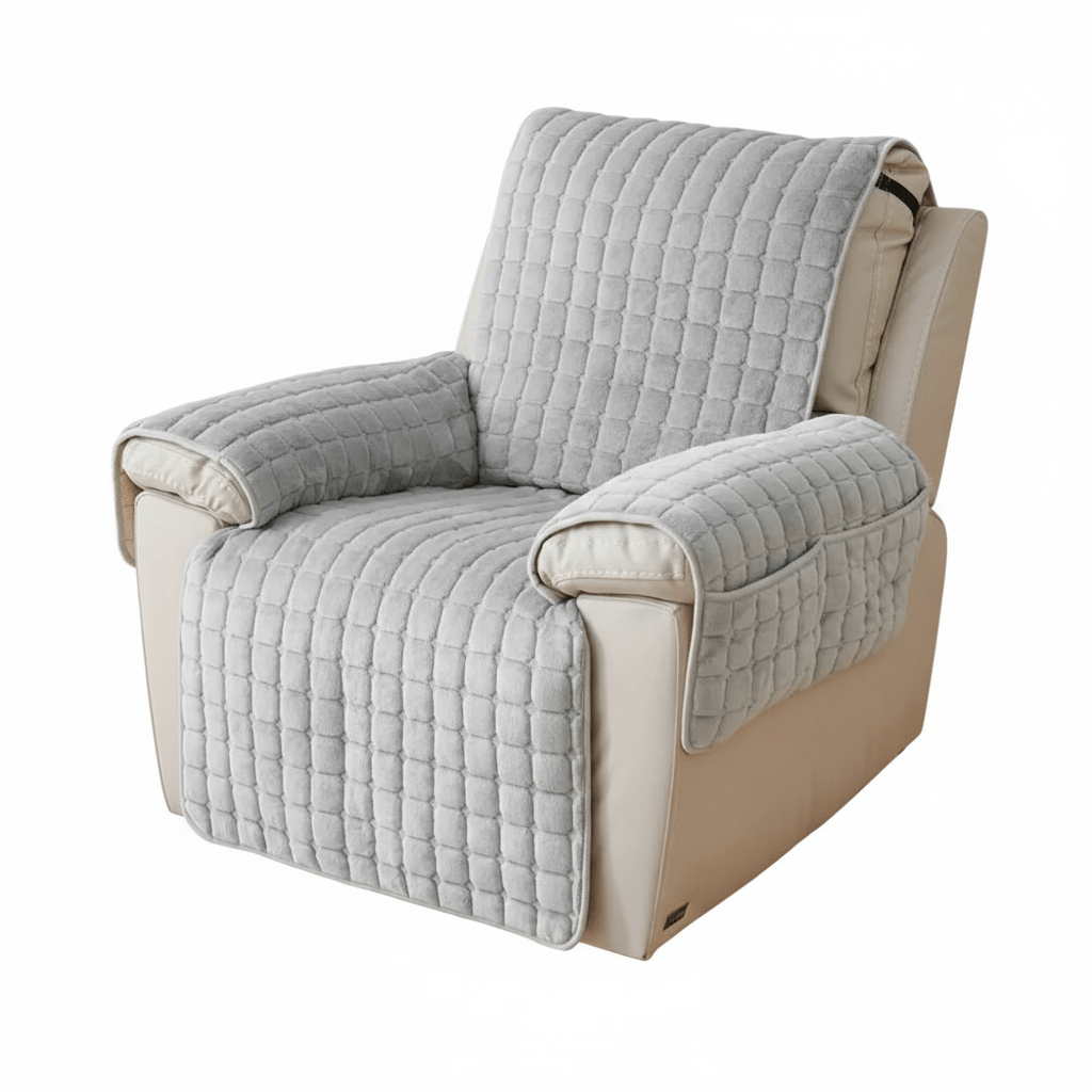 Milli Arts – Elegant Grid Pattern Recliner Cover for a Cozy Retreat - Milli Arts