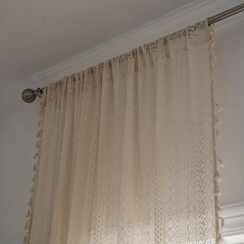Milli Arts – Elegant Handcrafted Crochet Curtains in Warm White for a Serene Ambiance - Milli Arts