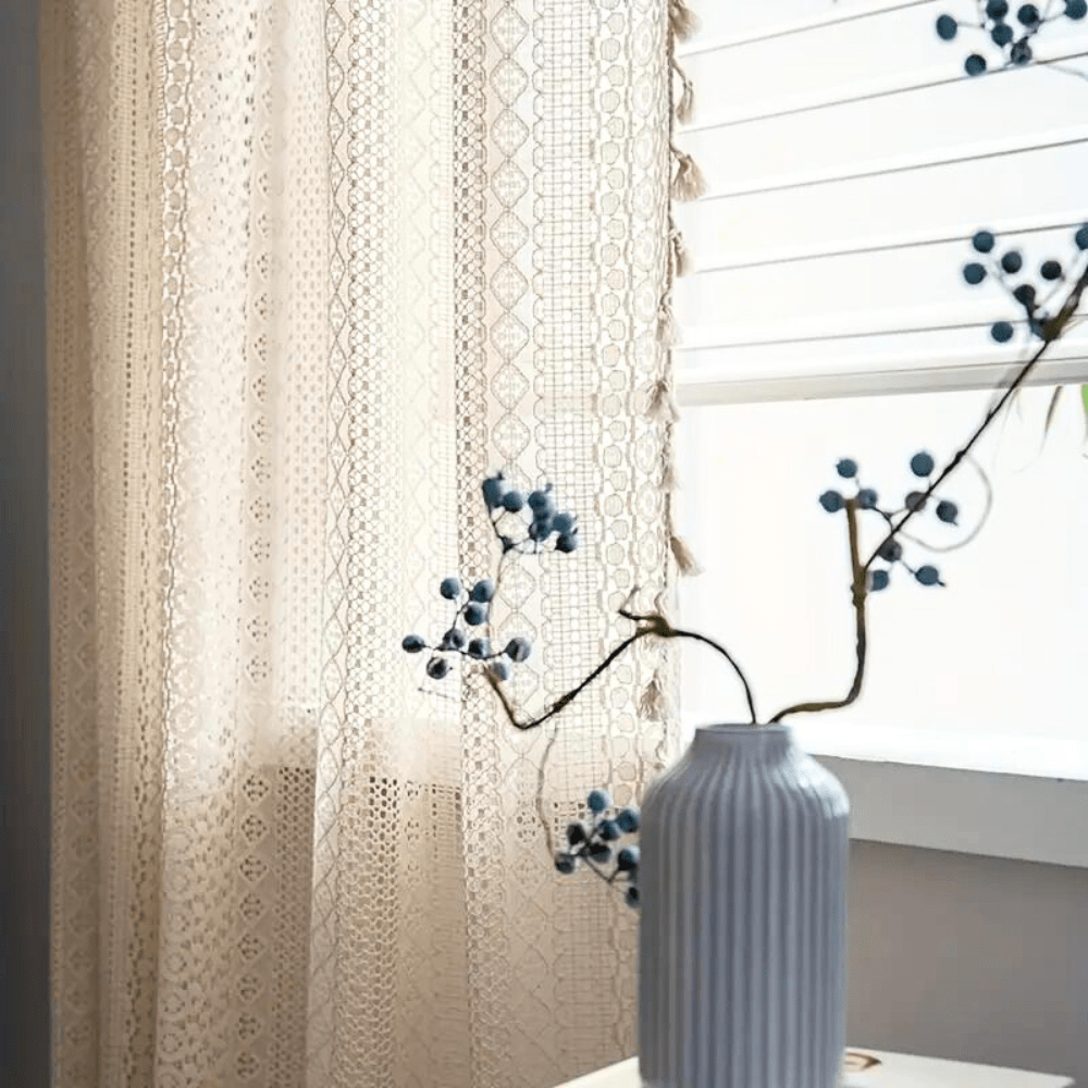 Milli Arts – Elegant Handcrafted Crochet Curtains in Warm White for a Serene Ambiance - Milli Arts