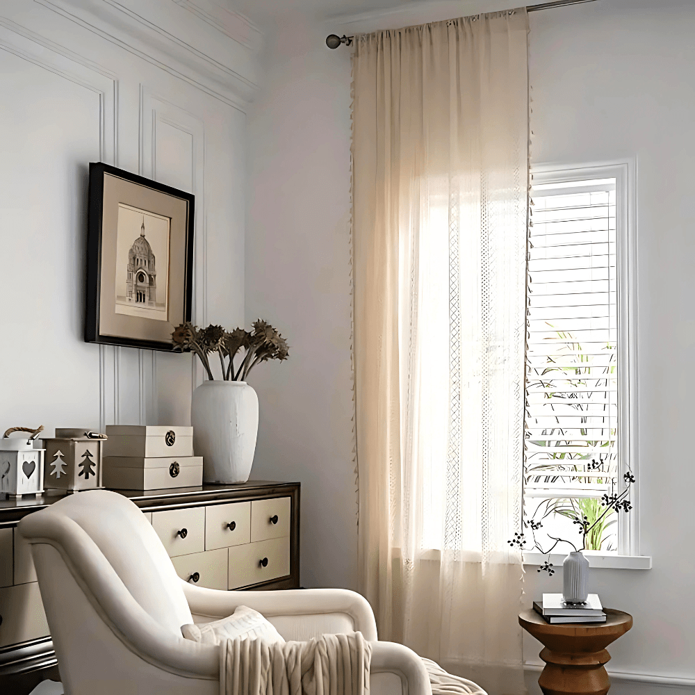 Milli Arts – Elegant Handcrafted Crochet Curtains in Warm White for a Serene Ambiance - Milli Arts
