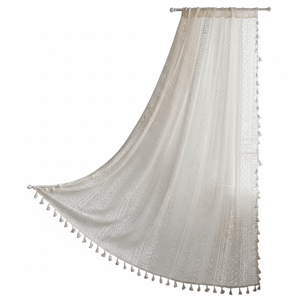 Milli Arts – Elegant Handcrafted Crochet Curtains in Warm White for a Serene Ambiance - Milli Arts