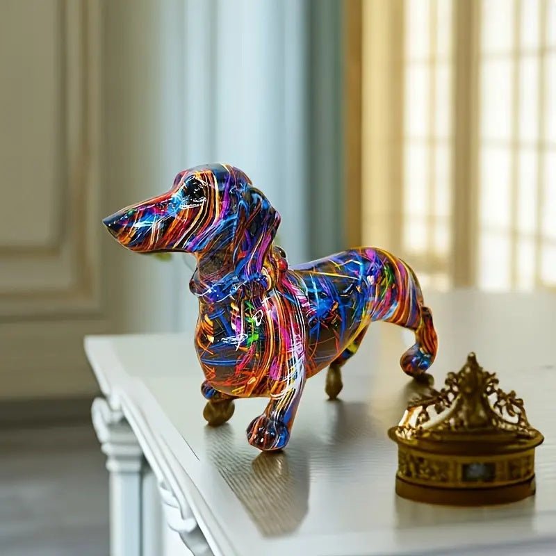 Milli Arts – Elegant Handcrafted Dachshund Sculpture in Warm Tones for a Serene Ambiance - Milli Arts