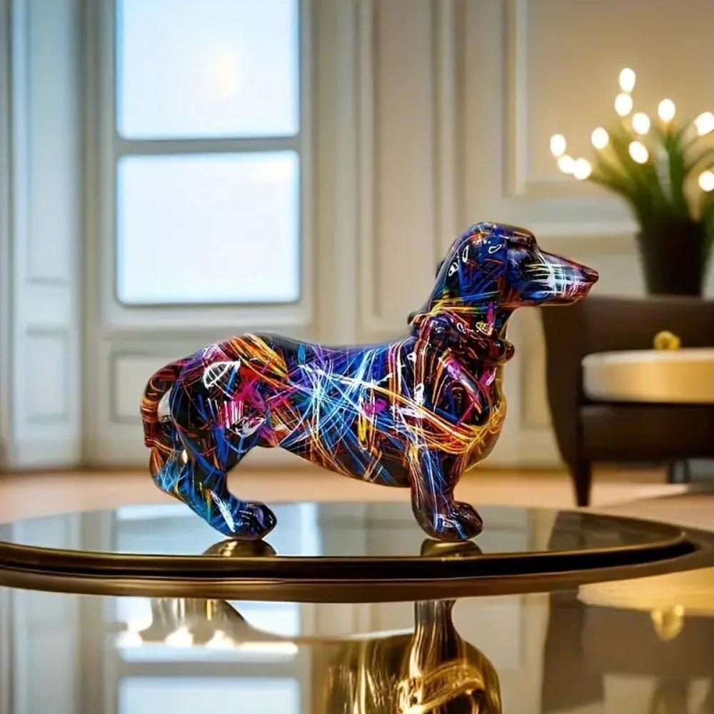 Milli Arts – Elegant Handcrafted Dachshund Sculpture in Warm Tones for a Serene Ambiance - Milli Arts