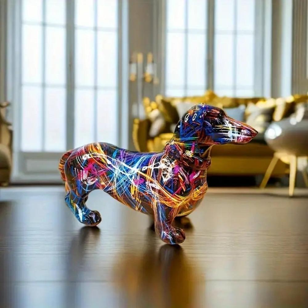 Milli Arts – Elegant Handcrafted Dachshund Sculpture in Warm Tones for a Serene Ambiance - Milli Arts