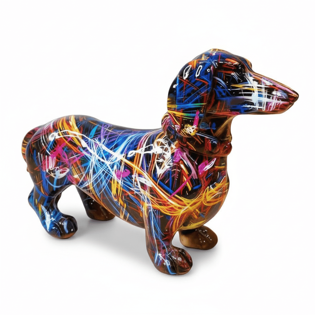 Milli Arts – Elegant Handcrafted Dachshund Sculpture in Warm Tones for a Serene Ambiance - Milli Arts