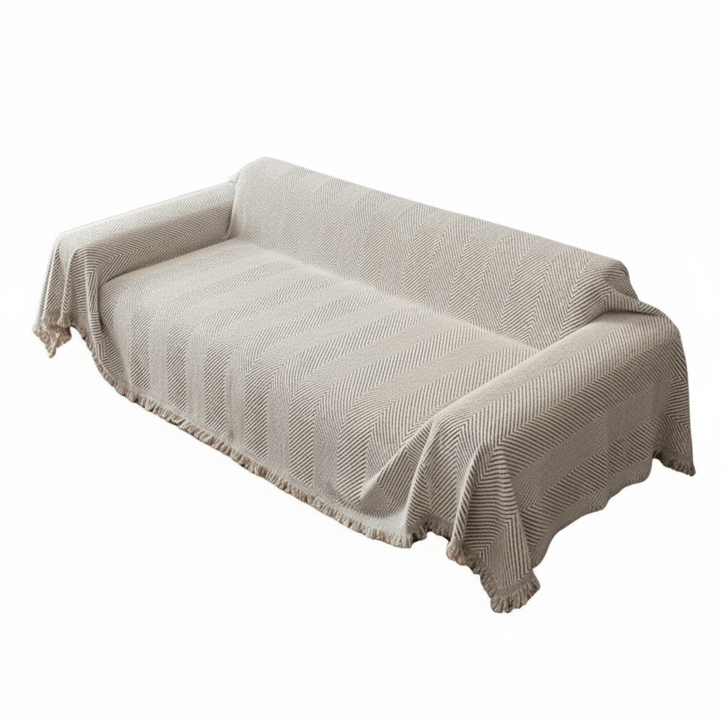 Milli Arts – Elegant Herringbone Sofa Cover in Striking Stripes Patterns for a Cozy Living Space - Milli Arts