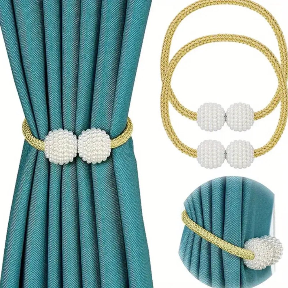 Milli Arts – Elegant Magnetic Pearl Curtain Tie Backs for a Sophisticated Touch - Milli Arts