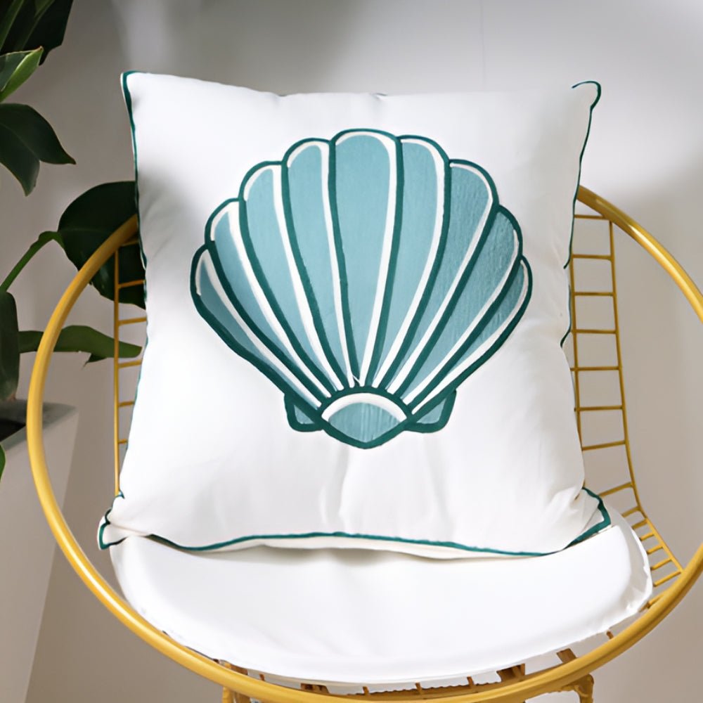Milli Arts – Elegant Ocean - Inspired Embroidery Cushion Cover for a Serene Ambiance - Milli Arts