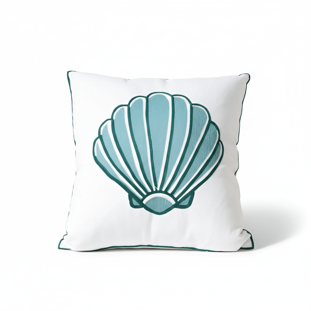 Milli Arts – Elegant Ocean - Inspired Embroidery Cushion Cover for a Serene Ambiance - Milli Arts