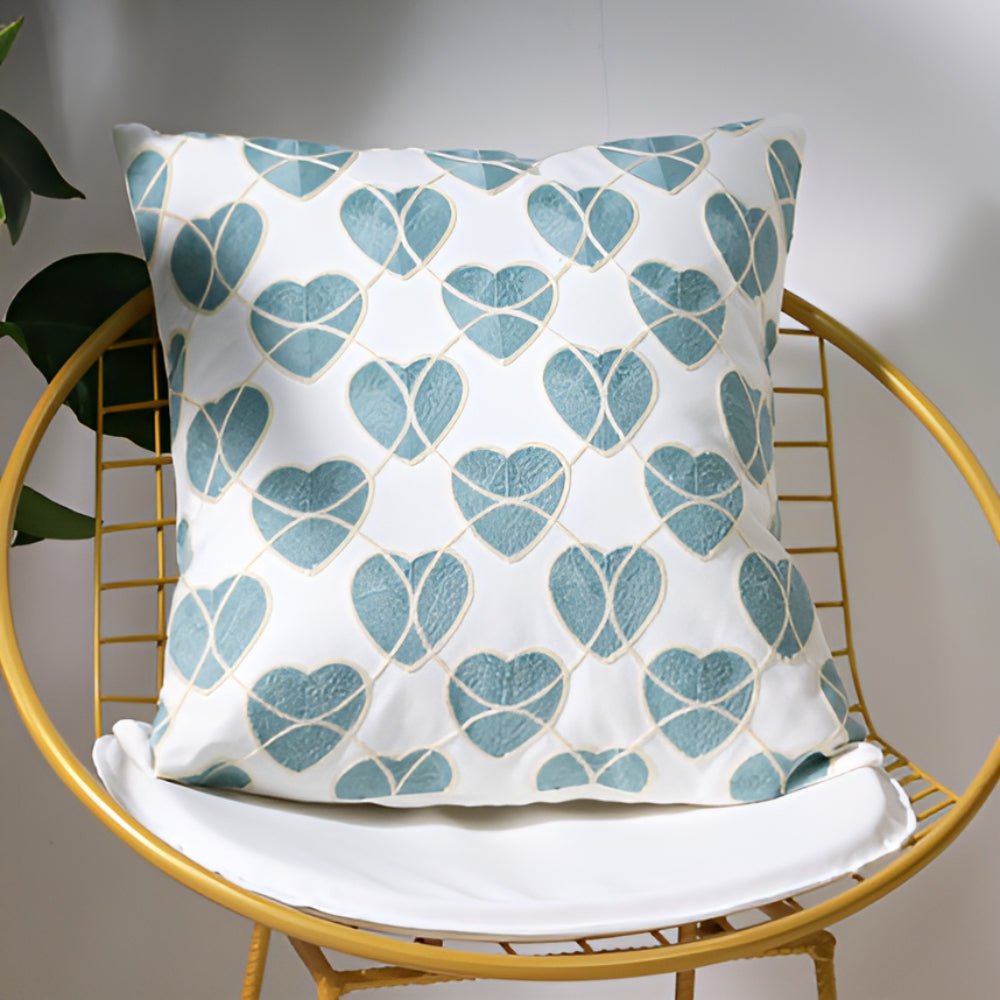 Milli Arts – Elegant Ocean - Inspired Embroidery Cushion Cover for a Serene Ambiance - Milli Arts