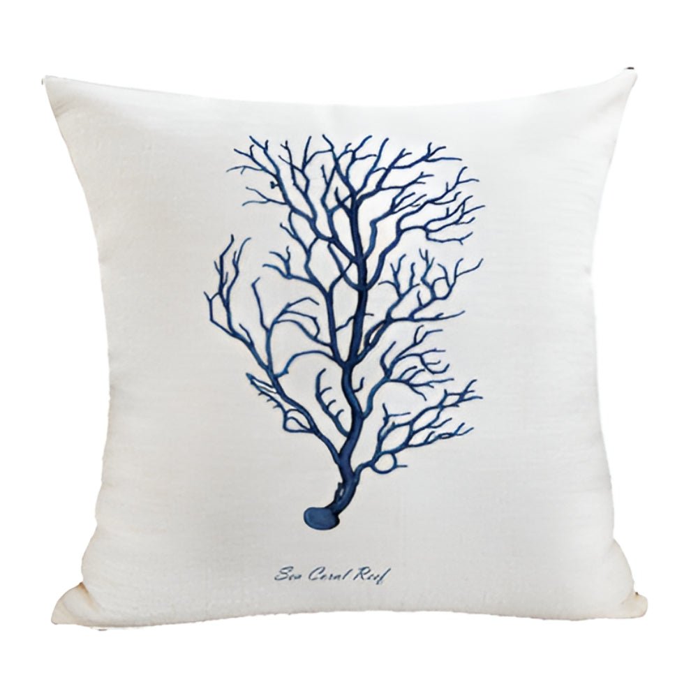 Milli Arts – Elegant Ocean - Inspired Embroidery Cushion Cover for a Serene Ambiance - Milli Arts
