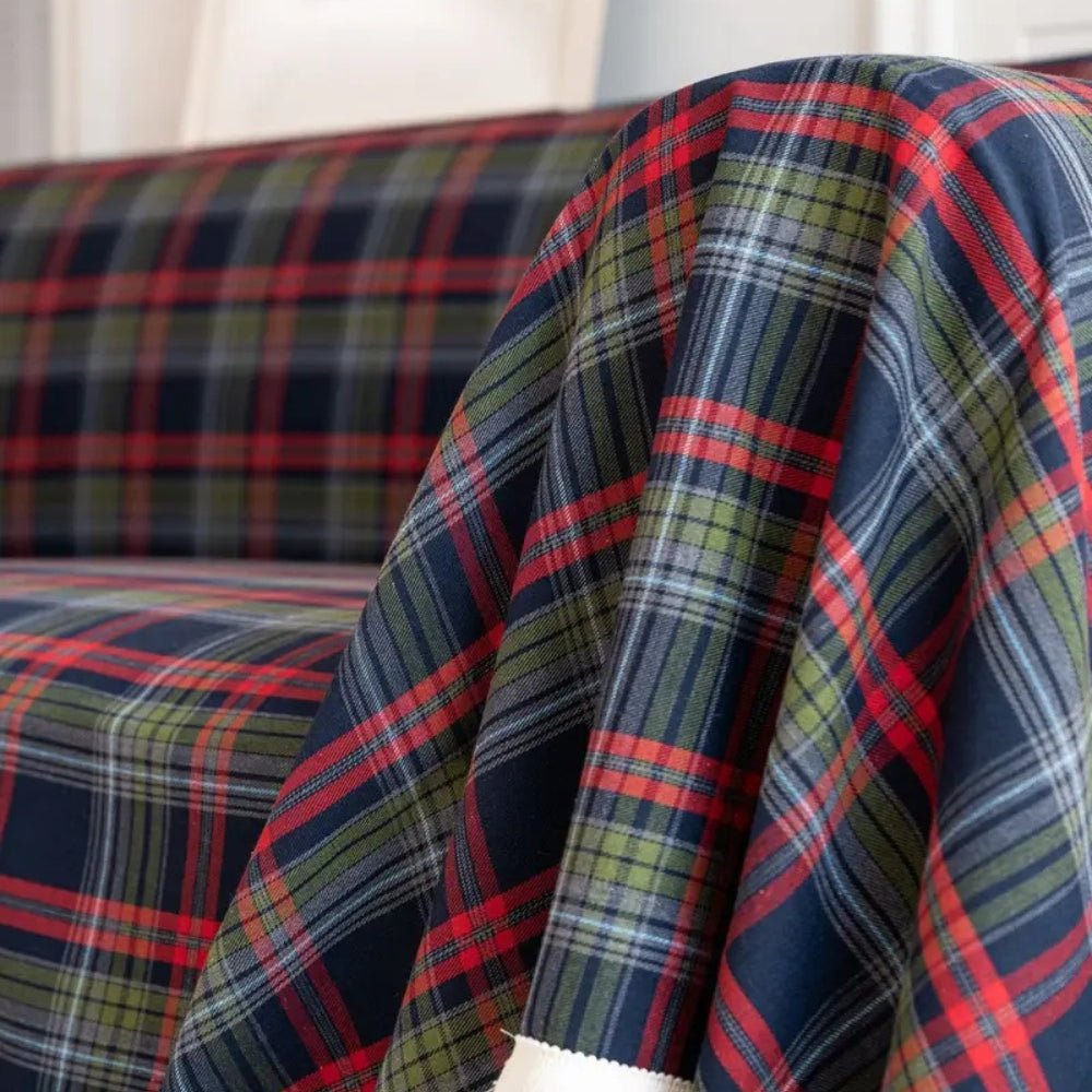 Milli Arts – Elegant Plaid Sofa Cover in Cozy Tones for a Warm Atmosphere - Milli Arts