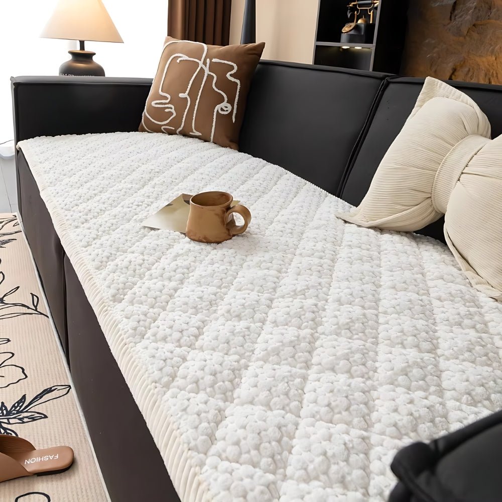 Milli Arts – Elegant Textured Quilted Sofa Protector for a Chic Living Space - Milli Arts