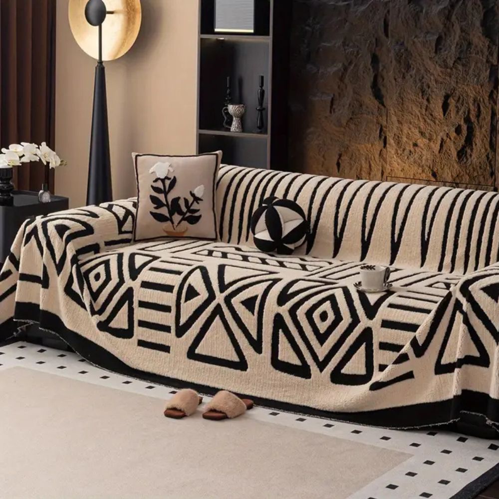Milli Arts – Elegant Urban Maze Sofa Cover for a Chic Living Space - Milli Arts