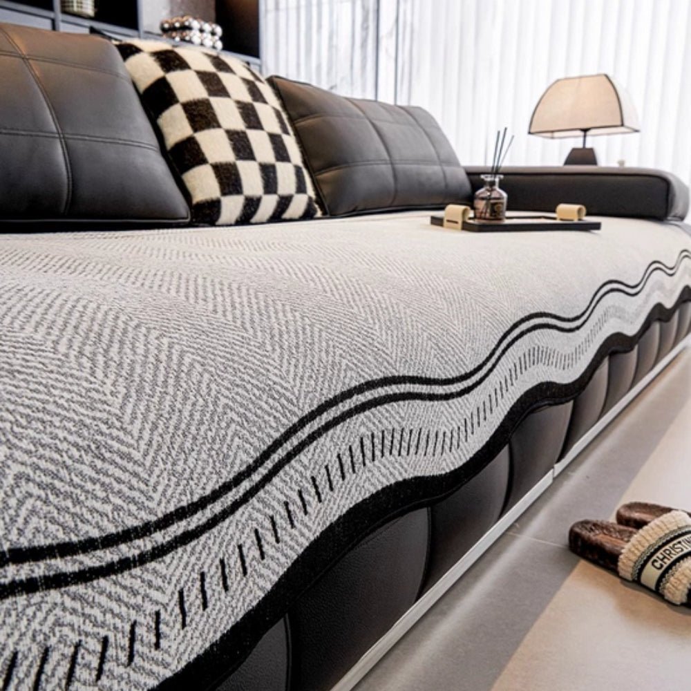 Milli Arts – Elegant Wave Design Anti - Slip Sofa Cover for a Stylish Living Space - Milli Arts