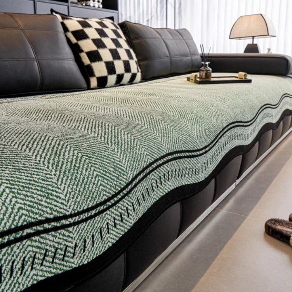 Milli Arts – Elegant Wave Design Anti - Slip Sofa Cover for a Stylish Living Space - Milli Arts