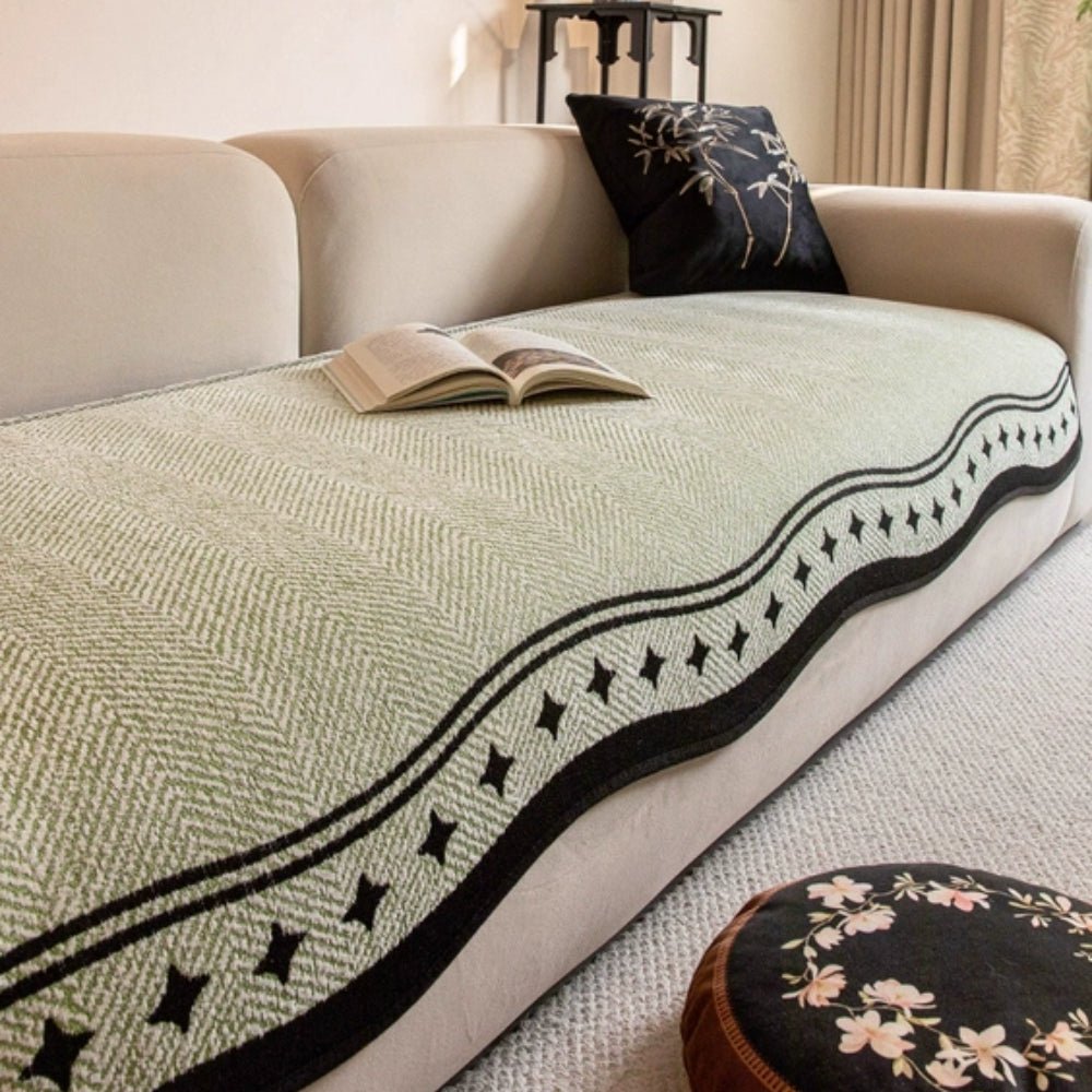 Milli Arts – Elegant Wave Design Anti - Slip Sofa Cover for a Stylish Living Space - Milli Arts